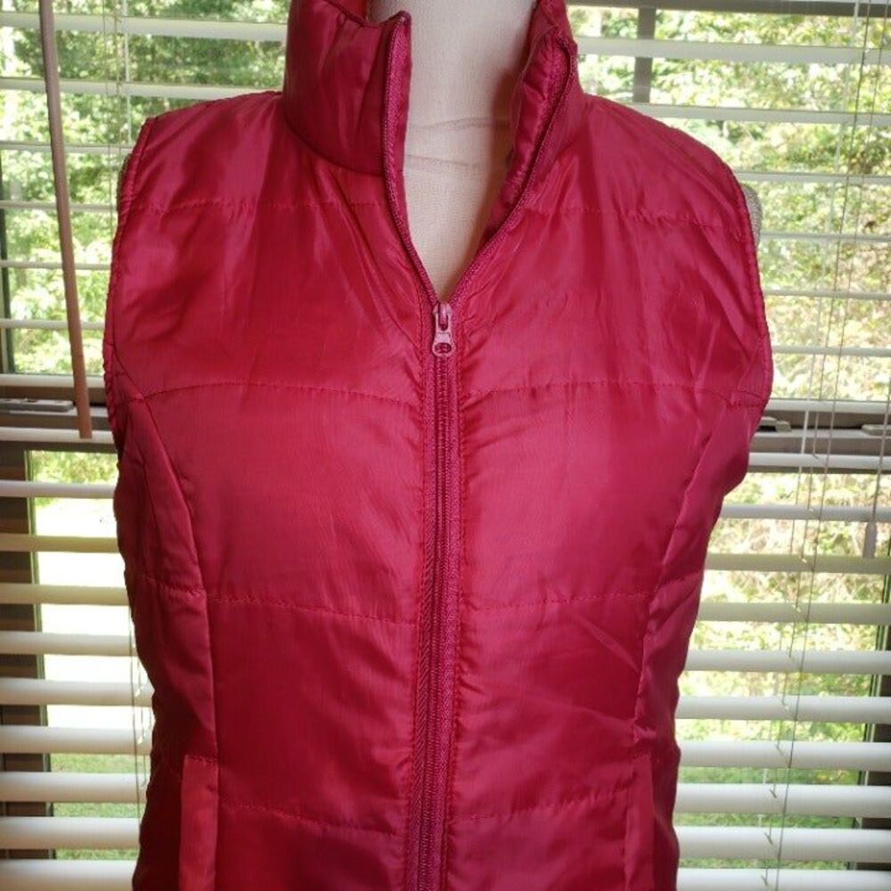 CUTE Jackson Hole Pink Puffer Jacket Vest womens M Coat medium